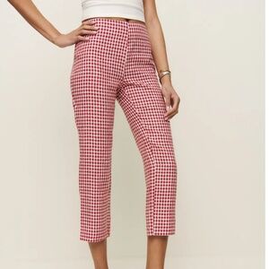 Reformation Petra Linen Low Rise Pedal Pusher Pant Red - Size 0 - WORN ONCE